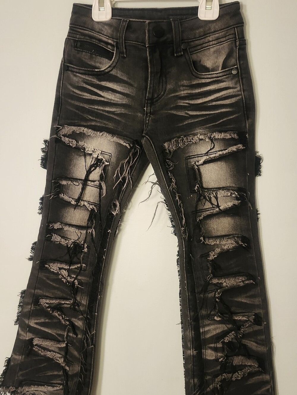 Rockstar Original Dunham Stacked Flare Distressed Dark Jeans Size 4T